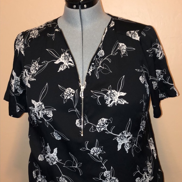 Apt 9 plus size 1X black/ white flowers - Picture 2 of 6